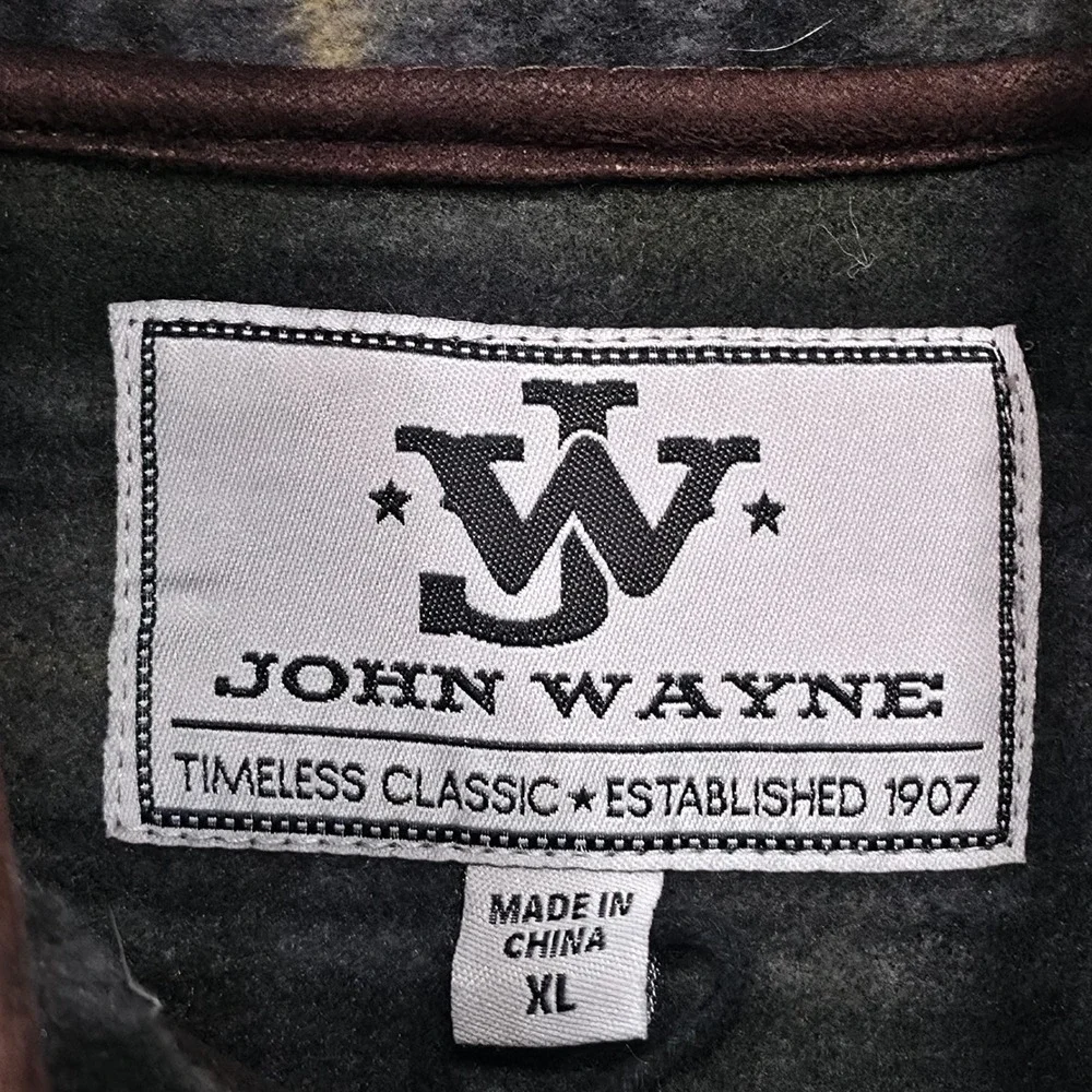 John Wayne Men's Long‎ Sleeve Pullover Quarter Metal Snap Sweater Size XL